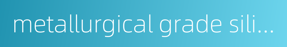 metallurgical grade silicon的同义词