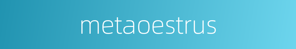metaoestrus的同义词