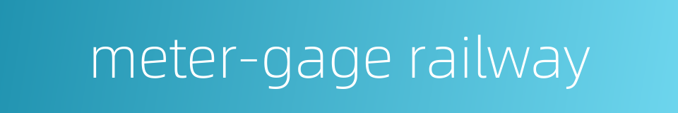 meter-gage railway的同义词