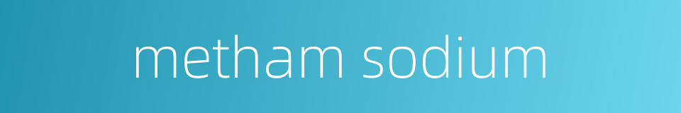 metham sodium的同义词