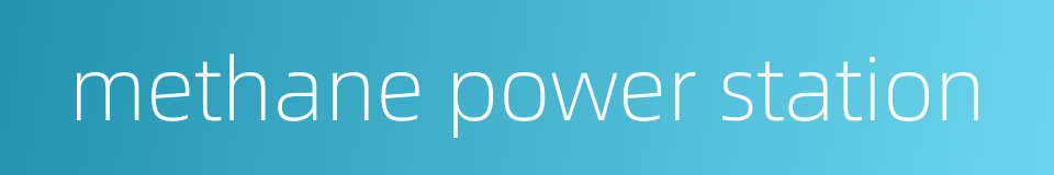 methane power station的同义词