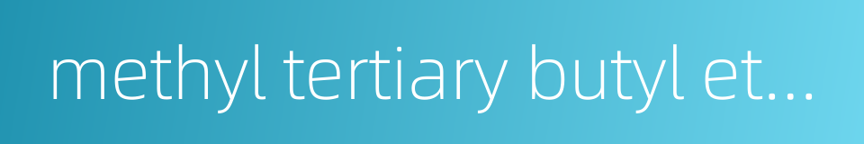 methyl tertiary butyl ether的同义词