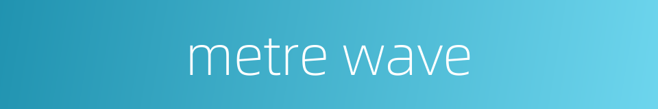 metre wave的同义词