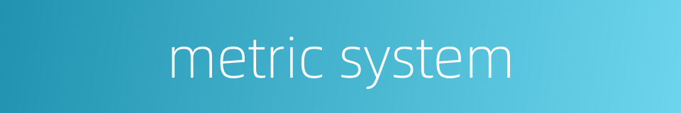 metric system的同义词