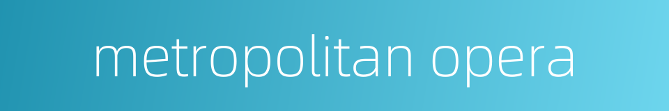 metropolitan opera的同义词