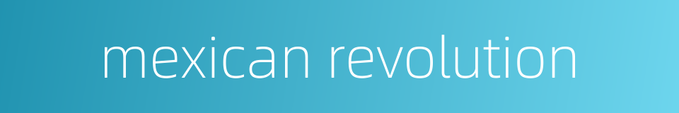 mexican revolution的同义词