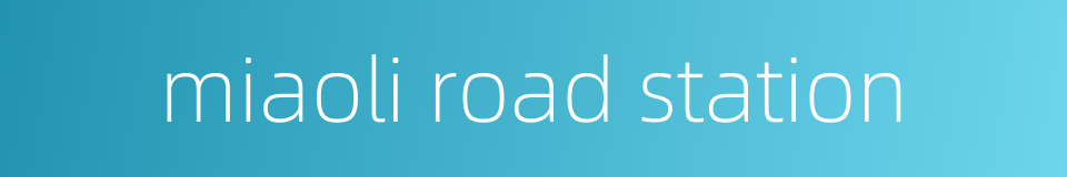 miaoli road station的同义词