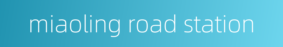 miaoling road station的同义词