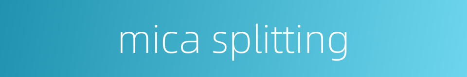 mica splitting的同义词