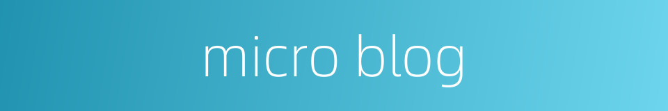 micro blog的同义词