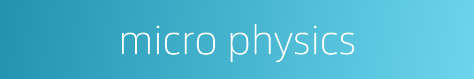 micro physics的同义词