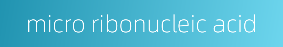 micro ribonucleic acid的同义词