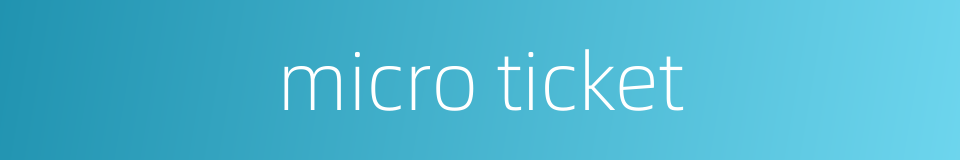 micro ticket的同义词