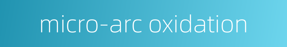 micro-arc oxidation的同义词