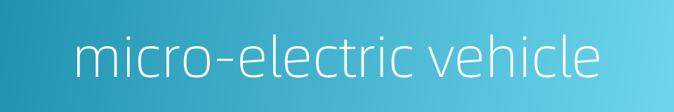 micro-electric vehicle的同义词