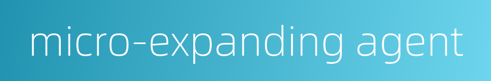 micro-expanding agent的同义词