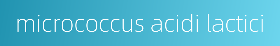 micrococcus acidi lactici的同义词