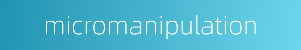 micromanipulation的同义词