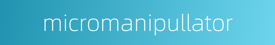 micromanipullator的同义词