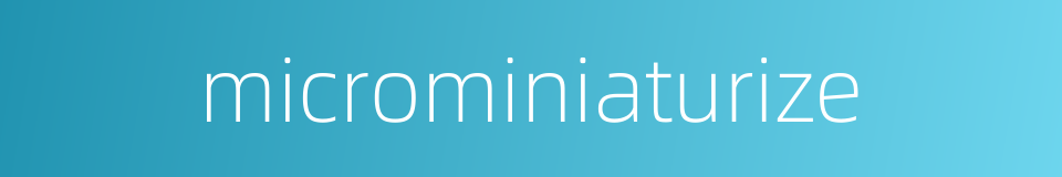 microminiaturize的同义词