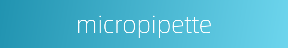 micropipette的同义词