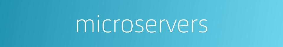 microservers的同义词
