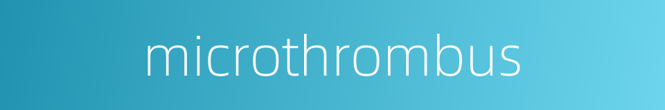 microthrombus的同义词