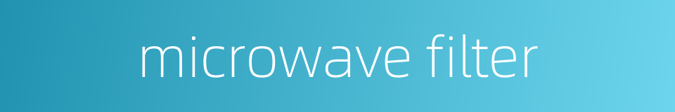 microwave filter的同义词