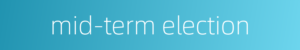 mid-term election的同义词