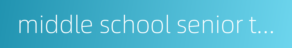 middle school senior teacher的同义词