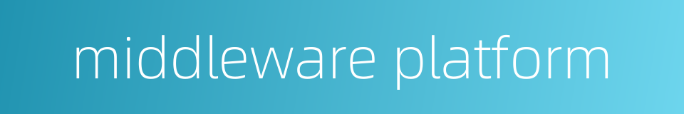middleware platform的同义词