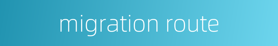 migration route的同义词
