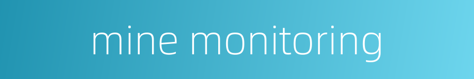 mine monitoring的同义词