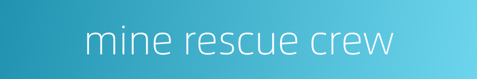 mine rescue crew的同义词