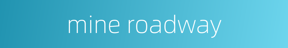 mine roadway的同义词