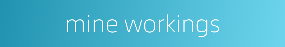 mine workings的同义词