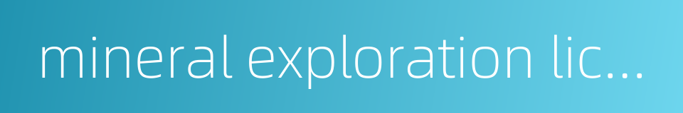 mineral exploration licence的同义词