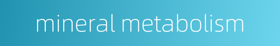mineral metabolism的同义词