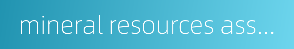 mineral resources assessment的同义词