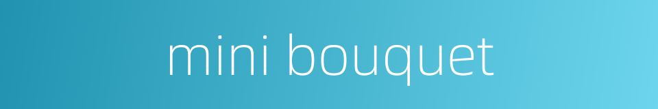 mini bouquet的同义词