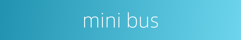 mini bus的同义词