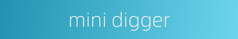 mini digger的同义词