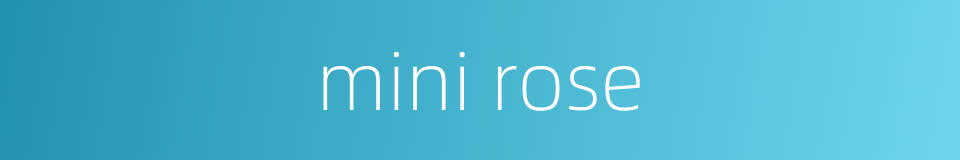 mini rose的同义词