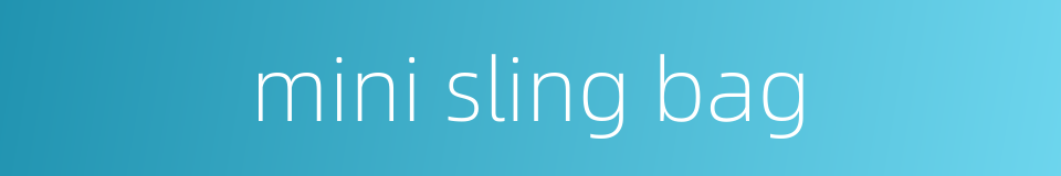 mini sling bag的同义词