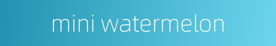 mini watermelon的同义词