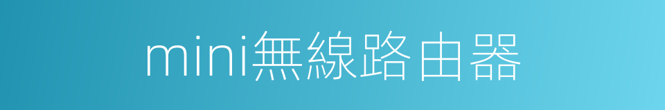 mini無線路由器的同義詞