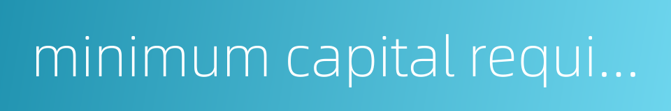 minimum capital requirement的同义词