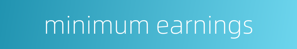 minimum earnings的同义词