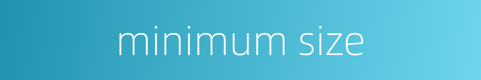minimum size的同义词