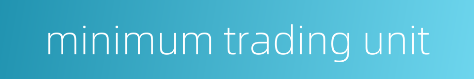 minimum trading unit的同义词
